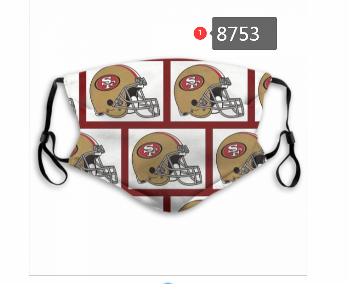 2020 San Francisco 323 Dust mask with filter->nfl dust mask->Sports Accessory